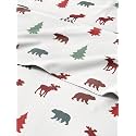 Christmas Sheet Set, Woodland Scene, Holiday Xmas Bedding Set - Cal King