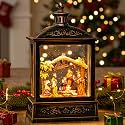 Christmas Snow Globe Glittering Nativity Scene with Music &amp; Timer, USB Lined/Battery Operated Lighted Water Lantern for Christmas Festival Decoration Gifts