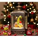 Christmas Snow Globe Lantern Water Glittering Gnomes Scandinavian Santa Elf with Whimsical Christmas Tree, Lighted Lantern for Christmas Festival Decoration Gifts