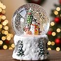 Christmas Snow Globe Lantern Water Glittering Snowman Scene with Music &amp; Timer, USB Lined/Battery Operated Lighted Water Lantern for Christmas Festival Decoration Gifts