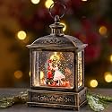 Christmas Snow Globe Lantern Water Glittering Nutcracker Ballerina with Music &amp; Timer, USB Lined/Battery Operated Lighted Lantern for Christmas Festival Decoration Gifts