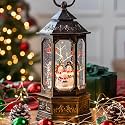 Christmas Snow Globe Swirling Glittering Snowman Choir &amp; Cardinal with Music &amp; Timer, USB Lined/Battery Operated Lighted Water Lantern for Christmas Festival Decoration Gifts