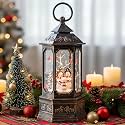 Christmas Snowman Choir Snow Globe Lantern with Swirling Glitter, USB Lined/Battery Operated Lighted Musical Snowman Carolers Water Lantern for Christmas Festival Decoration Gifts