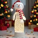 Christmas Snowman Decorations, Lighted Snowman Plush Swirling Glitter Musical Christmas Snow Globe, Christmas Water Lantern Ornaments for Festival Decoration Gifts