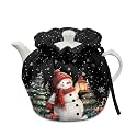Christmas Snowman Design Tea Cozy for Teapot, Anti Dust Insulated Breakfast Warmer Kettle Cover Keep Warm Home Kitchen Christmas Decor