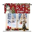 Christmas Snowman Snowflake Window Valance, 42x12 in, Winter Decor