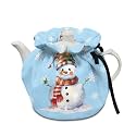 Christmas Snowmen Insulated Dustproof Kitchen Tea Pot Dust Cover Breakfast Warmer Tea Cozies with Drawstring for Home Kitchen Table Decoration