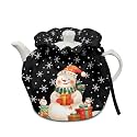 Christmas Snowmen Snowflake Print Insulated Tea Pot Cover Washable Anti-Stains Tea Cosy for Teapots Insulation and Keep Tea Warm Breakfast Pot Cover Kitchen Home Thanksgiving Decor