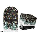 Christmas Snowy Trees Kitchen Small Appliance Dust Covers Set of 2 Stand Mixer Food Processor Blender and Toaster Bread Maker Oven Oil-proof Protector Covers
