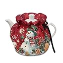 Christmas Tea Cozy for Teapot,Cute Christmas Snowman Stain Resistant Teapot Cover Sturdy Quilted Kettle Cover Breakfast Warmer Home Kitchen Decor