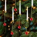Christmas Tree Candles with Remote, Battery Operated Candles with Red Crystal Ball Hooks, LED Candle for Xmas Tree Decoration, Flickering Christmas CandleSticks for Home, Party, 12 Pack