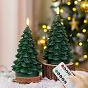Christmas Tree Candles with Remote Green Flameless