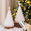 Christmas Tree Candles with Remote White Flameless