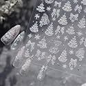 Christmas Tree Nail Stickers for Nail Art Bow Nail Decals White Nails Art