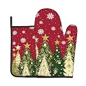 Christmas Tree Oven Mitts and Pot Holders Sets 2 Pack