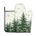Christmas Tree Oven Mitts and Pot Holders Sets 2 Pack