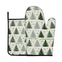 Christmas Tree Oven Mitts and Pot Holders Sets 2 Pack