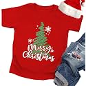 Christmas Tree Shirt for Toddler Boys Girls Merry Christmas T-Shirts Short Sleeve Holiday Tee Xmas Gift Tops
