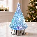 Christmas Tree Snow Globe Lantern with Music &amp; 6H Timer, Lighted Water Glitter Christmas Tree, USB or Battery Powered Musical Snow Globe, Crystal-Look Christmas Decorations Indoor, Xmas Gifts
