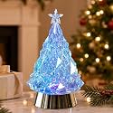 Christmas Tree Snow Globe Lantern with Music &amp; Timer, Lighted Water Glitter Christmas Tree, USB or Battery Powered Musical Snow Globe, Crystal-Look Christmas Decorations Gifts