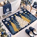 Christmas Tree Xmas Bathroom Rug, 20" x 32", Blue