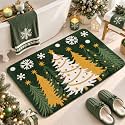 Christmas Tree Xmas Bathroom Rug, 20" x 32", Green