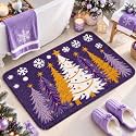 Christmas Tree Xmas Bathroom Rug, 20" x 32", Purple