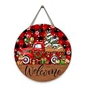 Christmas Welcome Door Signs for Wreath Xmas Truck Door Hanger