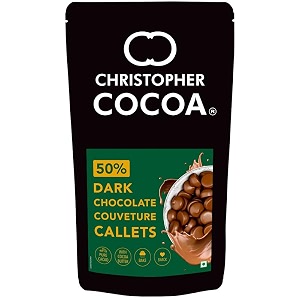 christopher cocoa 50 pure dark chocolate couverture callets 1kg chocolate chips buttons snack bake cake hot chocolate