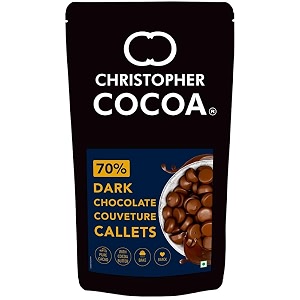 christopher cocoa 70 pure dark chocolate couverture callets 1kg chocolate chips buttons snack bake cake hot chocolate