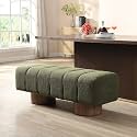 Christopher Knight Home Manila 50" Boucle Fabric Dining Bench, Rectangular Upholstery Ottoman Bench, Bedroom End of Bed Footstool, Living Room Extra Seat Footrest, No Assembly Needed, Jungle Green