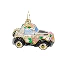 Christopher Radko Hand-Crafted European Glass Christmas Tree Decorative Ornament, Wedding Day Wheels Gem