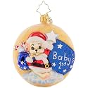Christopher Radko Hand-Crafted European Glass Christmas Tree Decorative Ornament, Darling 1st Christmas Gem
