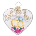 Christopher Radko Hand-Crafted European Glass Christmas Tree Decorative Ornament, Love Everlasting Gem