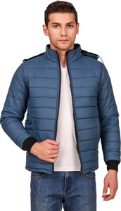christy world men solid quilted jacket