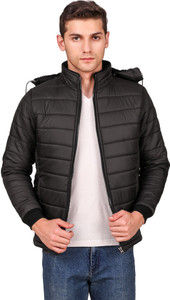 christy world men solid quilted jacket