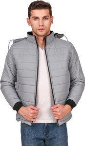 christy world men solid quilted jacket