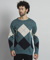 Christy World Men Colorblock Round Neck Multicolor Sweater
