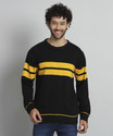 Christy World Men Colorblock Round Neck Black Sweater