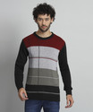 Christy World Men Colorblock Round Neck Grey Sweater