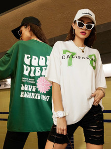 christy world printed women round neck multicolor t-shirt