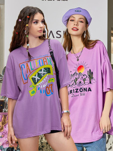 christy world printed women round neck multicolor t-shirt
