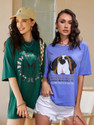 Christy World Pack of 2 Women Printed Round Neck Pure Cotton Multicolor T-Shirt