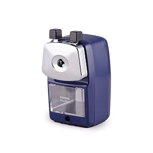 chrome 9506 - metal body pencil sharpener blue medium