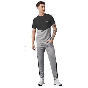 chrome amp coral men tracksuit summer co-ord sets for men polyester track suit for running gym workout amp sports