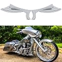 Chrome Bat Shape Motorcycle Mirrors,Upgrade Rearview Motorcycle Mirrors Compatible with Harley Road King Sportster Street Glide And More