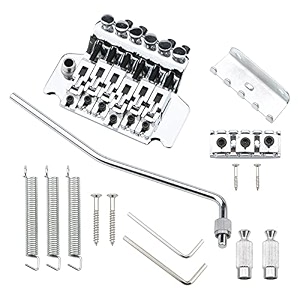 chrome electric guitar tremolo bridge with bar double strat locking for floyd rose type