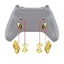 Chrome Gold Glossy Replacement Redesigned Back Buttons HK3 HK4 Trigger Lock K1 K2 Paddles for eXtremeRate Xbox One S X Controller Lofty Remap & Trigger Stop Kit