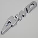 Chrome Metal 4WD Emblem Badge Nameplate with Adhesive