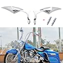 Chrome Motorcycle Blade Rear View Mirrors Compatible with Harley Road King Street Glide Softail Road Glide Electra Dyna Cruiser Bobber Chopper